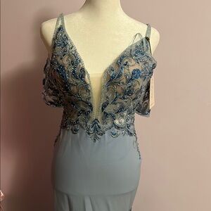 Blue prom dress mermaid style